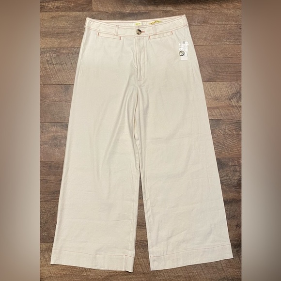 NWT Anthro Maeve The Ettie High Rise Crop Wide Leg Linen Blend Pant Size 32 - Picture 4 of 8